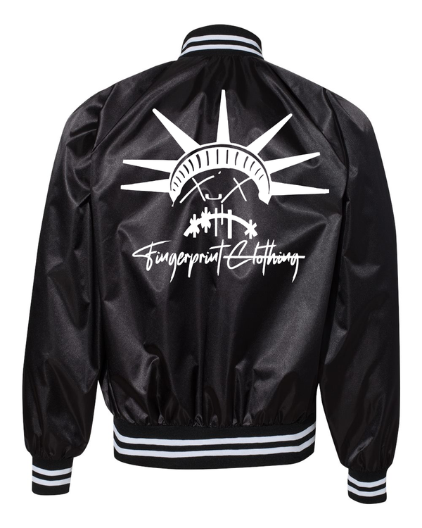 Silent America Satin Baseball Jacket