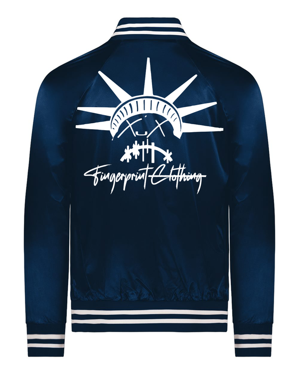 Silent America Satin Baseball Jacket