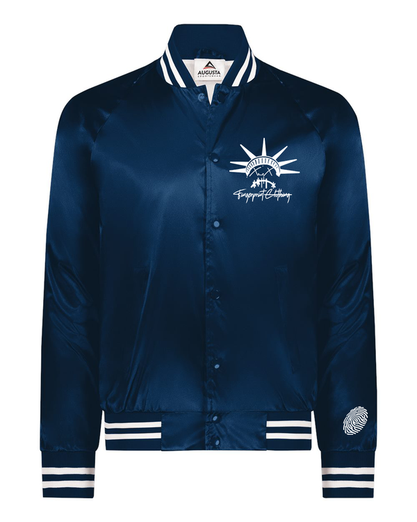 Silent America Satin Baseball Jacket