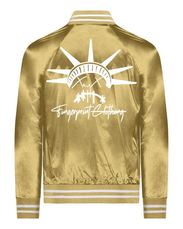 Silent America Satin Baseball Jacket