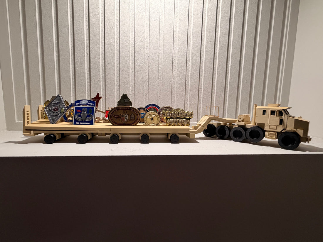 Army Truck Military Challenge Coin Display