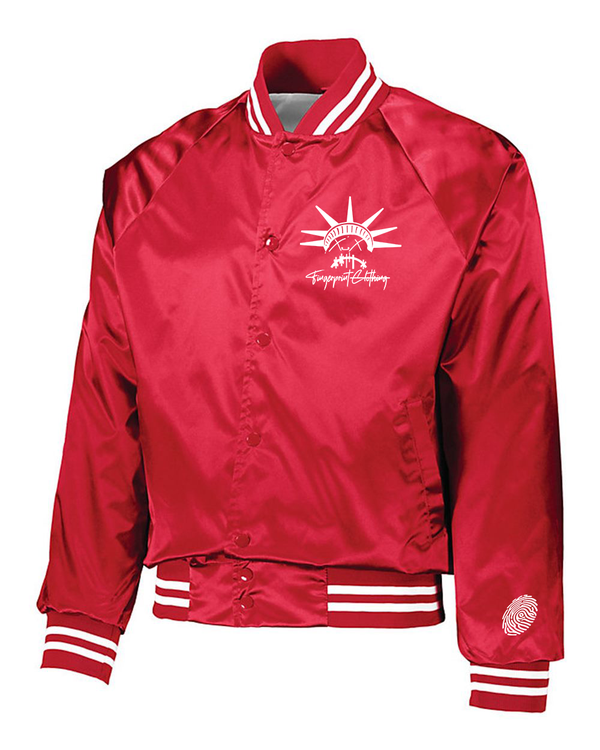 Silent America Satin Baseball Jacket