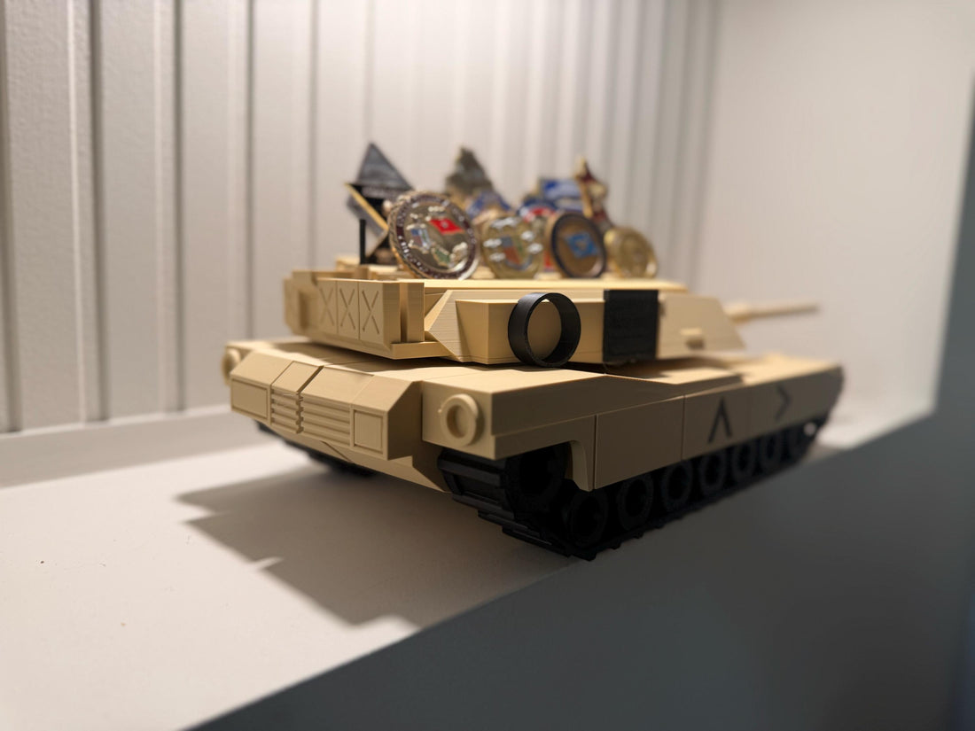 Military M1 Abrams Tank Challenge Coin Holder | Rotating Turret