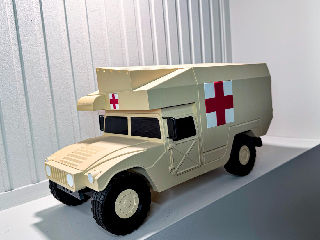 M988 MEDEVAC HMMWV Coin Holder | 3D Printed Military Ambulance Display