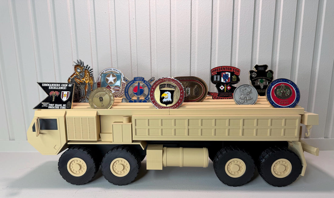 Army Wrecker Coin Holder | Military Recovery Vehicle Challenge Coin Display | 88M 91B Veteran Gift