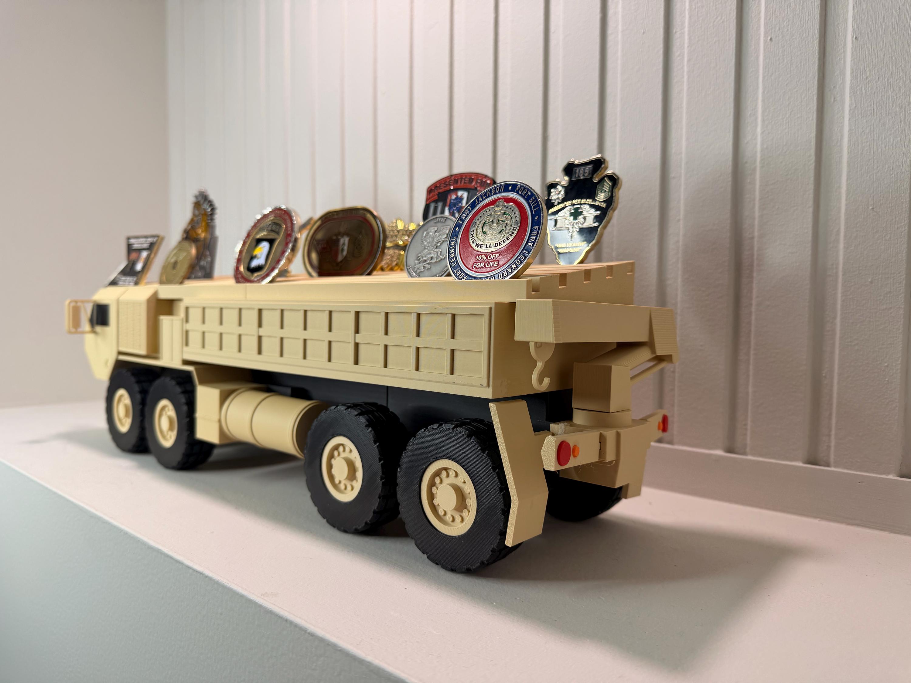 Army Wrecker Coin Holder | Military Recovery Vehicle Challenge Coin Display | 88M 91B Veteran Gift