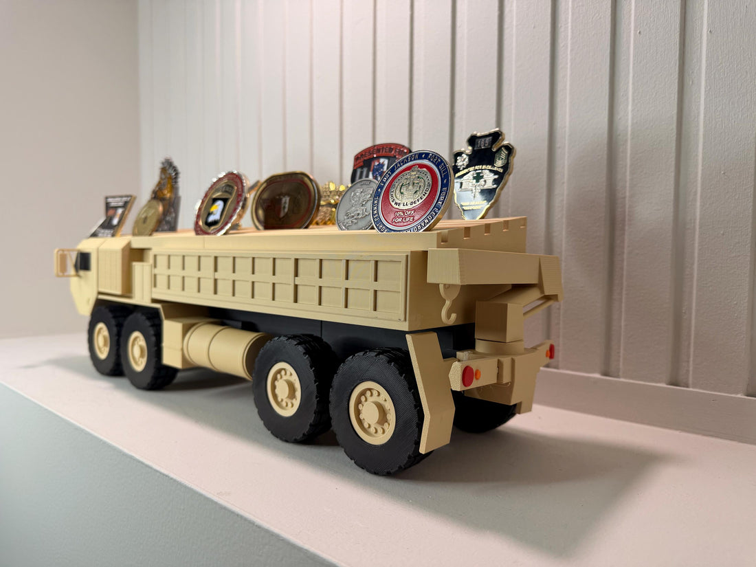 Army Wrecker Coin Holder | Military Recovery Vehicle Challenge Coin Display | 88M 91B Veteran Gift