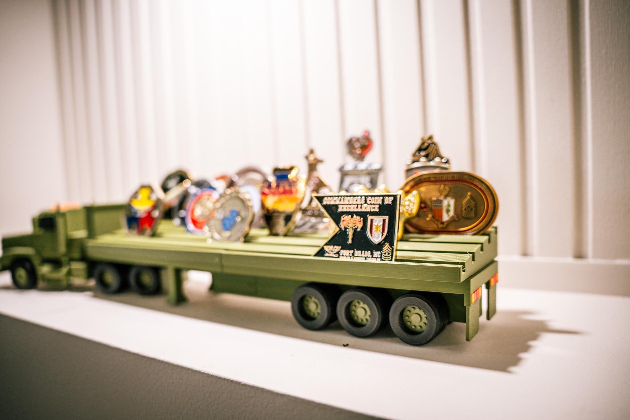 M915 Army Truck Coin Holder | Military Semi  Display | Tactical Desk Decor | Veteran Gift