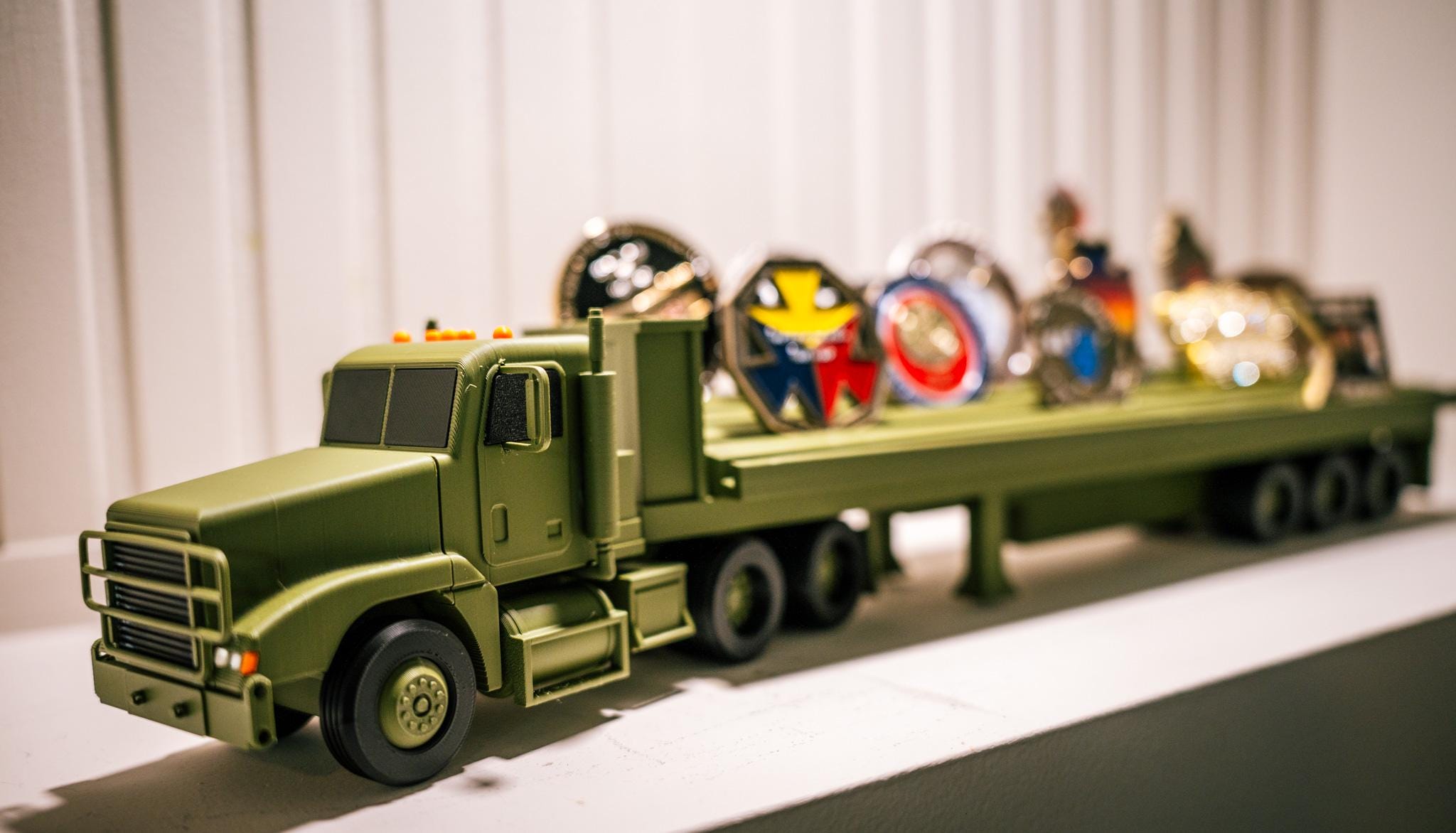 M915 Army Truck Coin Holder | Military Semi  Display | Tactical Desk Decor | Veteran Gift