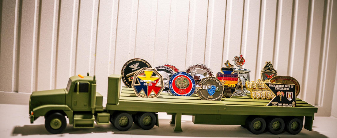 M915 Army Truck Coin Holder | Military Semi  Display | Tactical Desk Decor | Veteran Gift