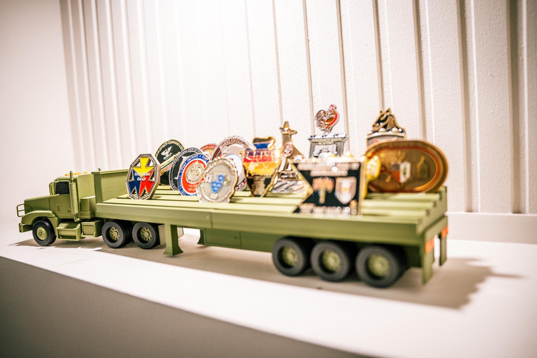 M915 Army Truck Coin Holder | Military Semi  Display | Tactical Desk Decor | Veteran Gift
