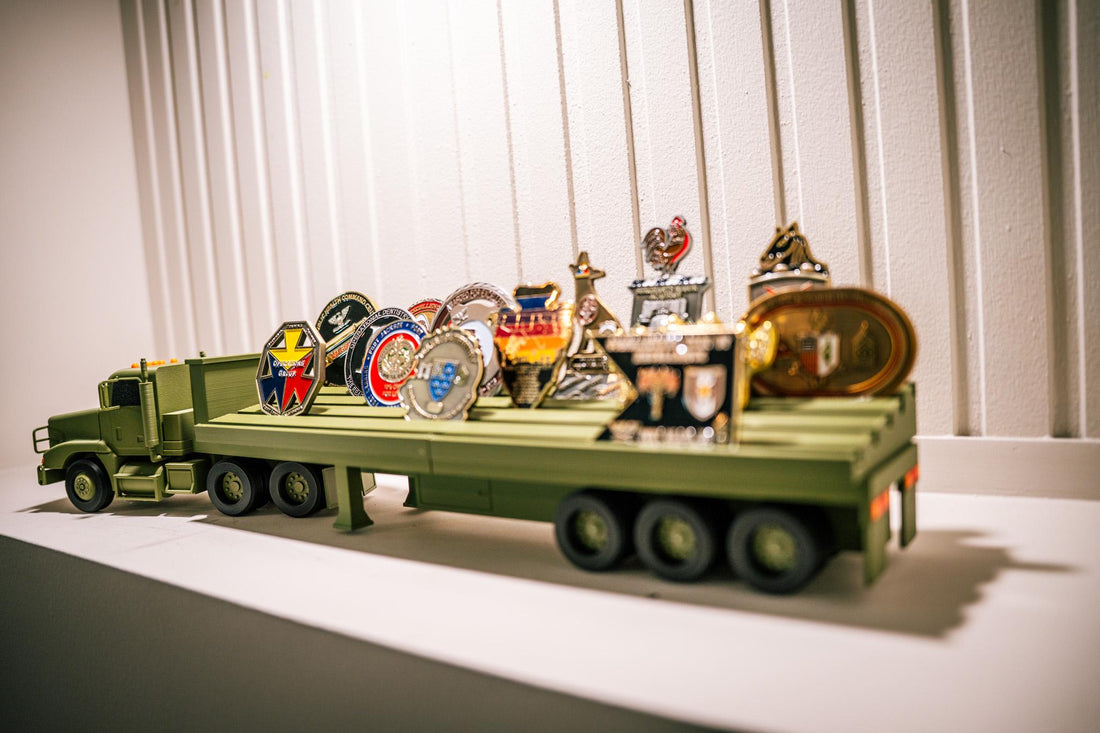 M915 Army Truck Coin Holder | Military Semi  Display | Tactical Desk Decor | Veteran Gift