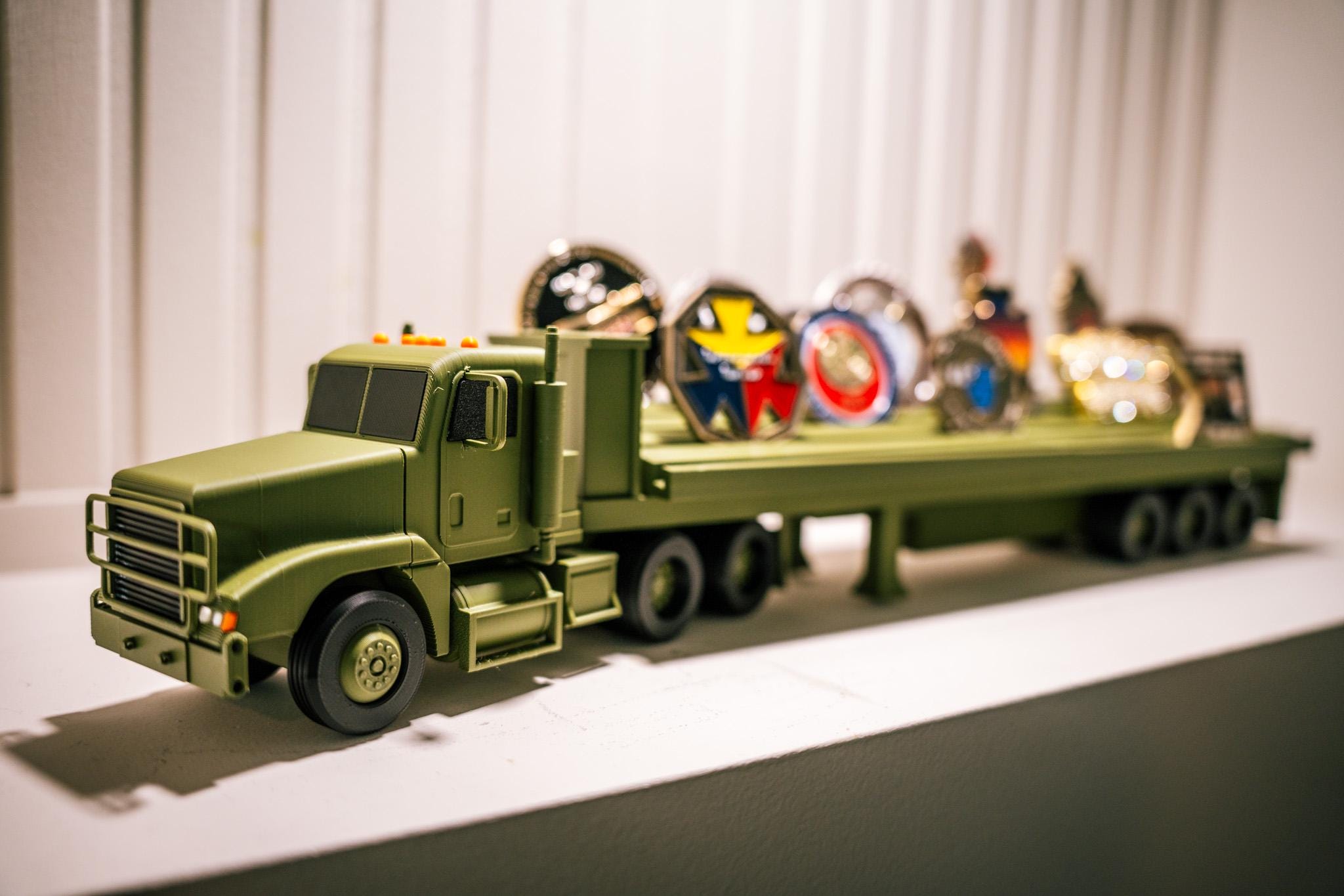 M915 Army Truck Coin Holder | Military Semi  Display | Tactical Desk Decor | Veteran Gift