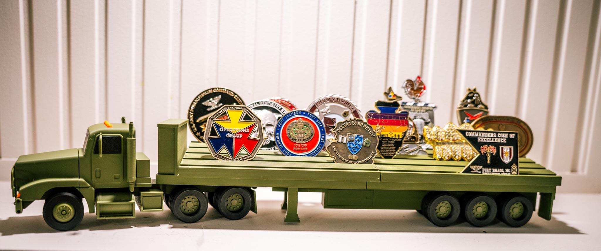 M915 Army Truck Coin Holder | Military Semi  Display | Tactical Desk Decor | Veteran Gift