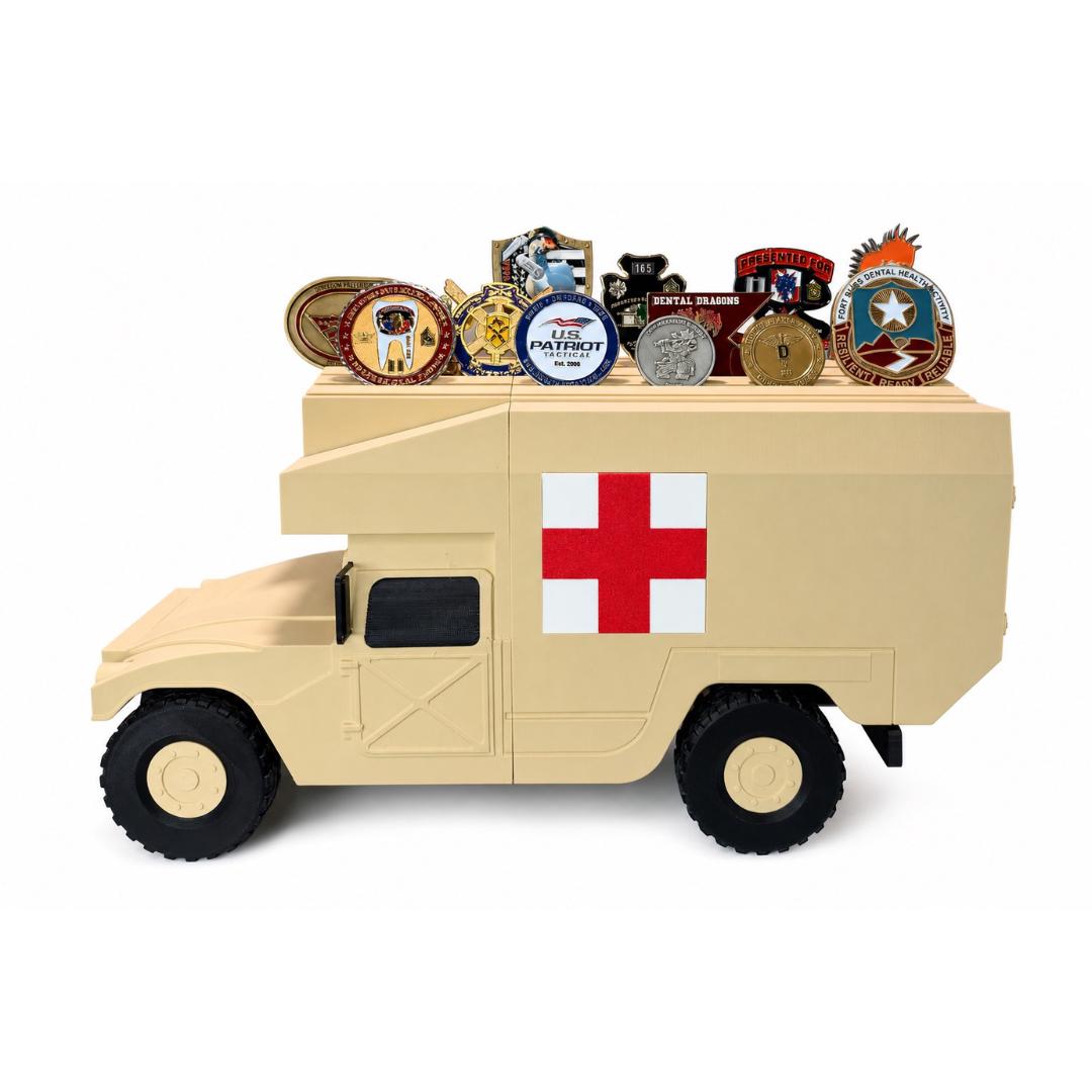 M988 MEDEVAC HMMWV Coin Holder | 3D Printed Military Ambulance Display