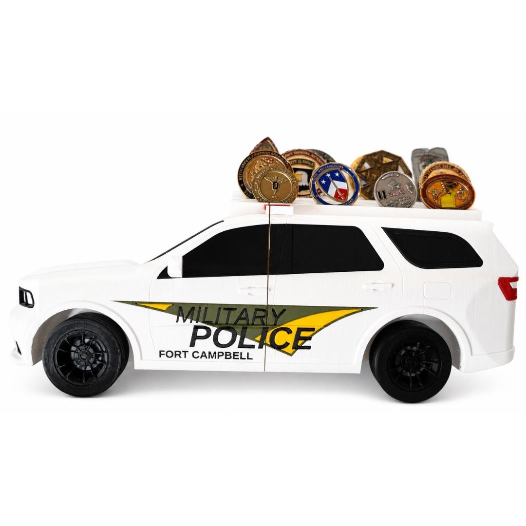 Dodge Durango MP Cruiser Coin Holder | Military Police Challenge Coin Display (3D Printed)