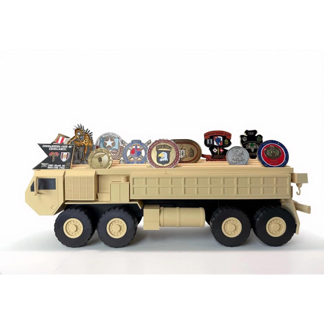 Army Wrecker Coin Holder | Military Recovery Vehicle Challenge Coin Display | 88M 91B Veteran Gift