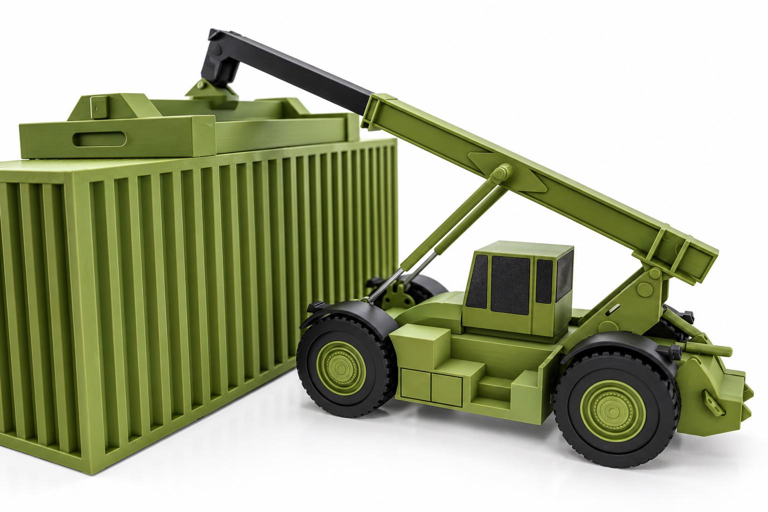 RT240 Rough Terrain Container Handler Coin Display | Military Challenge Coin Holder (3D Printed)