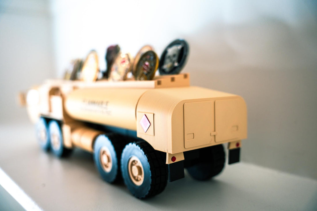 Fueler Truck Challenge Coin Holder, 3D Printed Military Display
