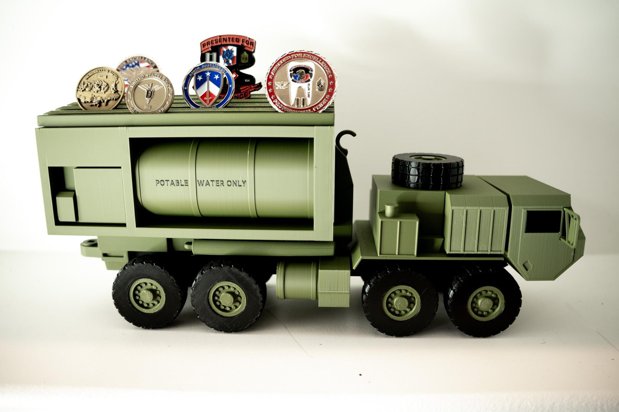 Army Green HEMTT Water Tanker Coin Holder