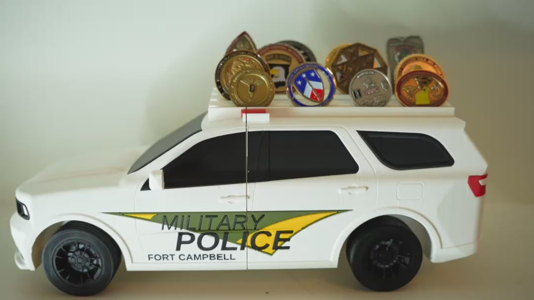 Dodge Durango MP Cruiser Coin Holder | Military Police Challenge Coin Display | Law Enforcement Desk Decor | Veteran Gift